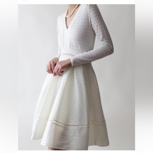 Maje Dresses & Skirts - MAJE Rossignol white Fit-and-Flare Mini Dress size 1 or Small